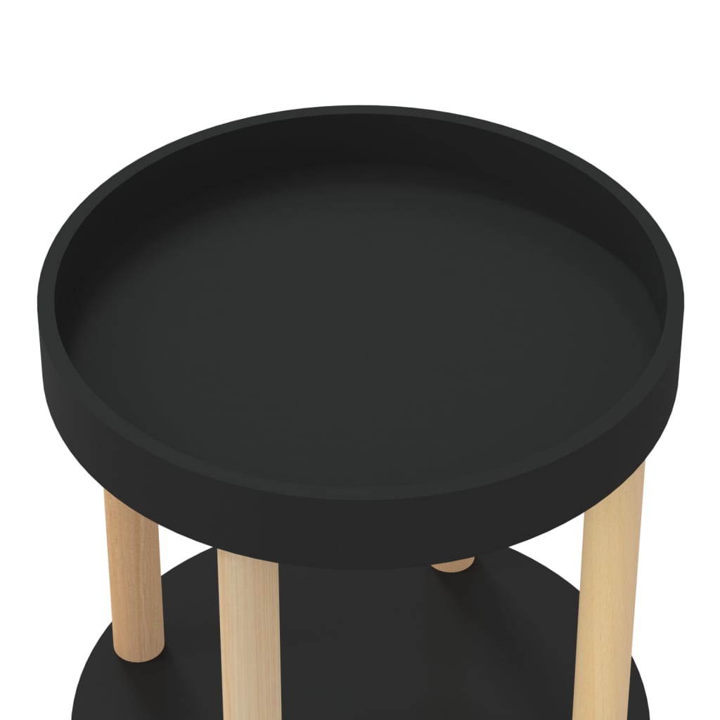 vidaXL Servierwagen 3 Etagen Schwarz 38x38x82 cm Holzwerkstoff & Holz