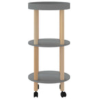 vidaXL Servierwagen 3 Etagen Grau 38x38x82cm Holzwerkstoff Kiefernholz
