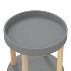 vidaXL Servierwagen 3 Etagen Grau 38x38x82cm Holzwerkstoff Kiefernholz