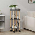vidaXL Servierwagen 3 Etagen Grau 38x38x82cm Holzwerkstoff Kiefernholz