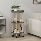 vidaXL Servierwagen 3 Etagen Grau 38x38x82cm Holzwerkstoff Kiefernholz