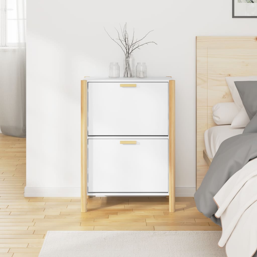 vidaXL Schuhschrank Weiß 57,5x33x80 cm Holzwerkstoff