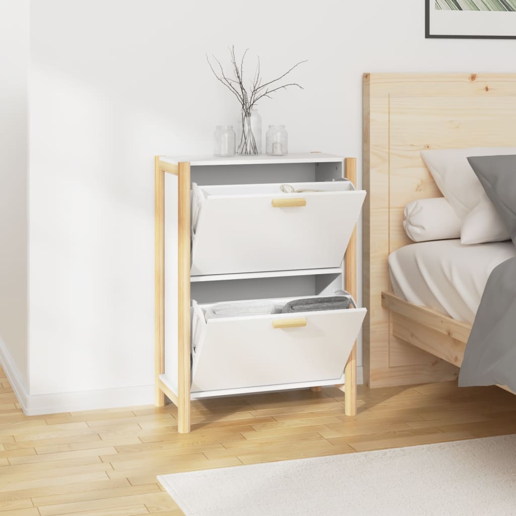 vidaXL Schuhschrank Weiß 57,5x33x80 cm Holzwerkstoff
