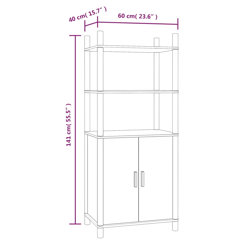 vidaXL Highboard Weiß 60x40x141 cm Holzwerkstoff