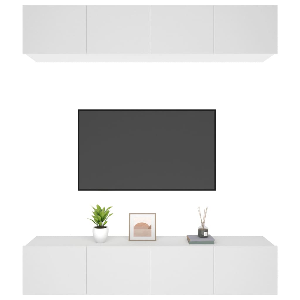 vidaXL TV-Schränke 4 Stk. Weiß 80x30x30 cm Holzwerkstoff