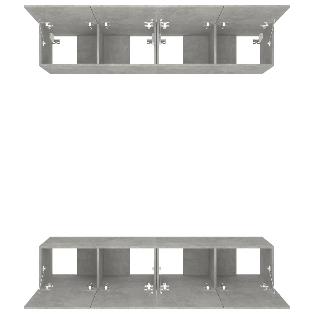 vidaXL TV-Schränke 4 Stk. Betongrau 80x30x30 cm Holzwerkstoff