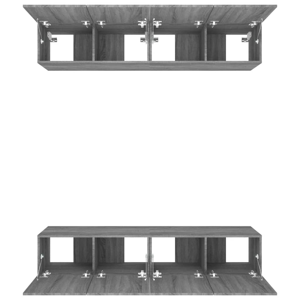 vidaXL TV-Schränke 4 Stk. Grau Sonoma 80x30x30 cm Holzwerkstoff