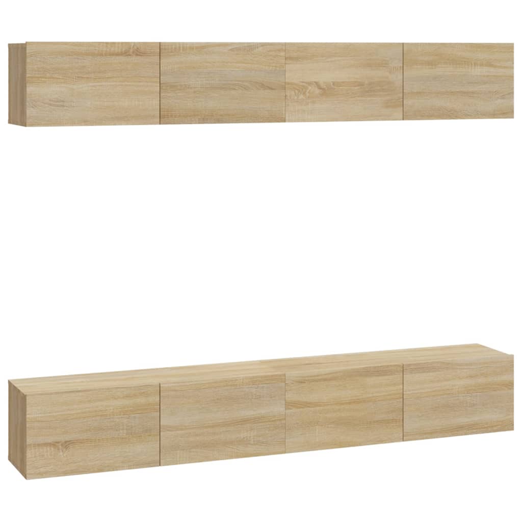 vidaXL TV-Wandschränke 4 Stk. Sonoma-Eiche 100x30x30 cm