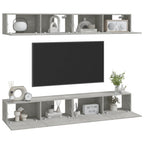 vidaXL TV-Wandschränke 4 Stk. Betongrau 100x30x30 cm