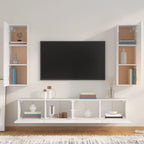 vidaXL 4-tlg. TV-Schrank-Set Weiß Holzwerkstoff