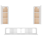 vidaXL 4-tlg. TV-Schrank-Set Weiß Holzwerkstoff