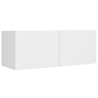 vidaXL 4-tlg. TV-Schrank-Set Weiß Holzwerkstoff