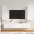 vidaXL 4-tlg. TV-Schrank-Set Weiß Holzwerkstoff