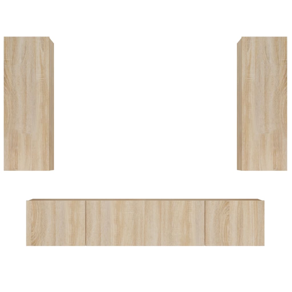 vidaXL 4-tlg. TV-Schrank-Set Sonoma-Eiche Holzwerkstoff