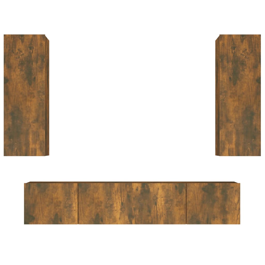 vidaXL 4-tlg. TV-Schrank-Set Räuchereiche Holzwerkstoff