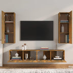 vidaXL 4-tlg. TV-Schrank-Set Räuchereiche Holzwerkstoff