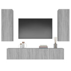 vidaXL 4-tlg. TV-Schrank-Set Grau Sonoma Holzwerkstoff