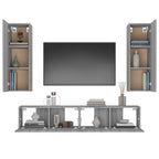 vidaXL 4-tlg. TV-Schrank-Set Grau Sonoma Holzwerkstoff