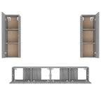 vidaXL 4-tlg. TV-Schrank-Set Grau Sonoma Holzwerkstoff