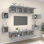 vidaXL 8-tlg. TV-Schrank-Set Grau Sonoma Holzwerkstoff