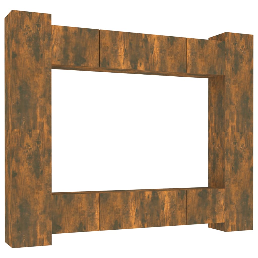 vidaXL 8-tlg. TV-Schrank-Set Räuchereiche Holzwerkstoff