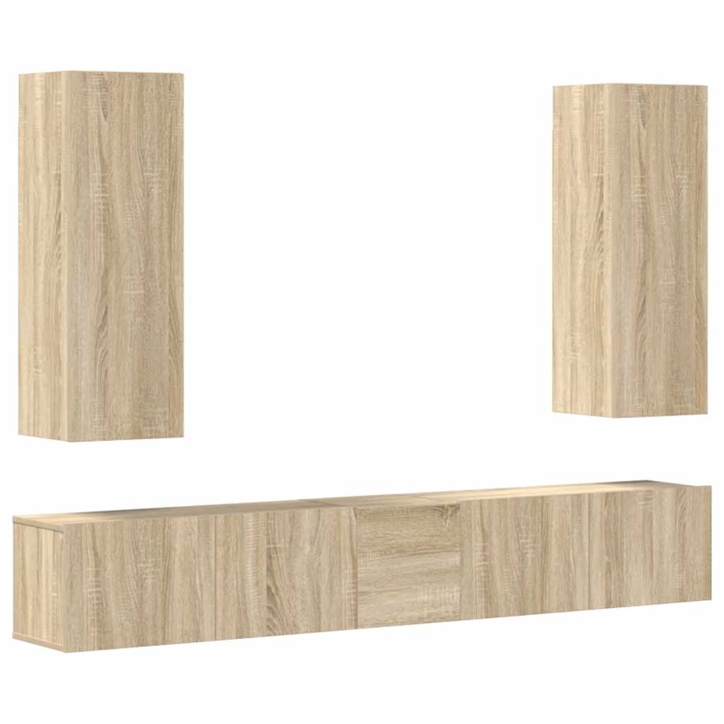 vidaXL 5-tlg. TV-Schrank-Set Sonoma-Eiche Holzwerkstoff