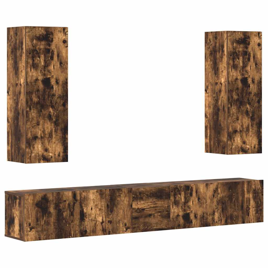 vidaXL 5-tlg. TV-Schrank-Set Räuchereiche Holzwerkstoff