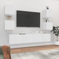 vidaXL 6-tlg. TV-Schrank-Set Weiß Holzwerkstoff