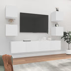 vidaXL 6-tlg. TV-Schrank-Set Weiß Holzwerkstoff