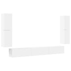 vidaXL 7-tlg. TV-Schrank-Set Weiß Holzwerkstoff