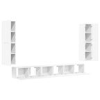 vidaXL 7-tlg. TV-Schrank-Set Weiß Holzwerkstoff