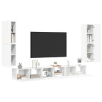 vidaXL 7-tlg. TV-Schrank-Set Weiß Holzwerkstoff