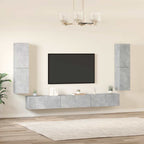 vidaXL 7-tlg. TV-Schrank-Set Betongrau Holzwerkstoff