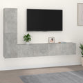 vidaXL 4-tlg. TV-Schrank-Set Betongrau Holzwerkstoff