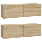 vidaXL 3-tlg. TV-Schrank-Set Sonoma-Eiche Holzwerkstoff