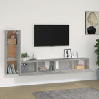 vidaXL 3-tlg. TV-Schrank-Set Betongrau Holzwerkstoff