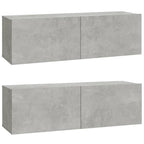vidaXL 3-tlg. TV-Schrank-Set Betongrau Holzwerkstoff