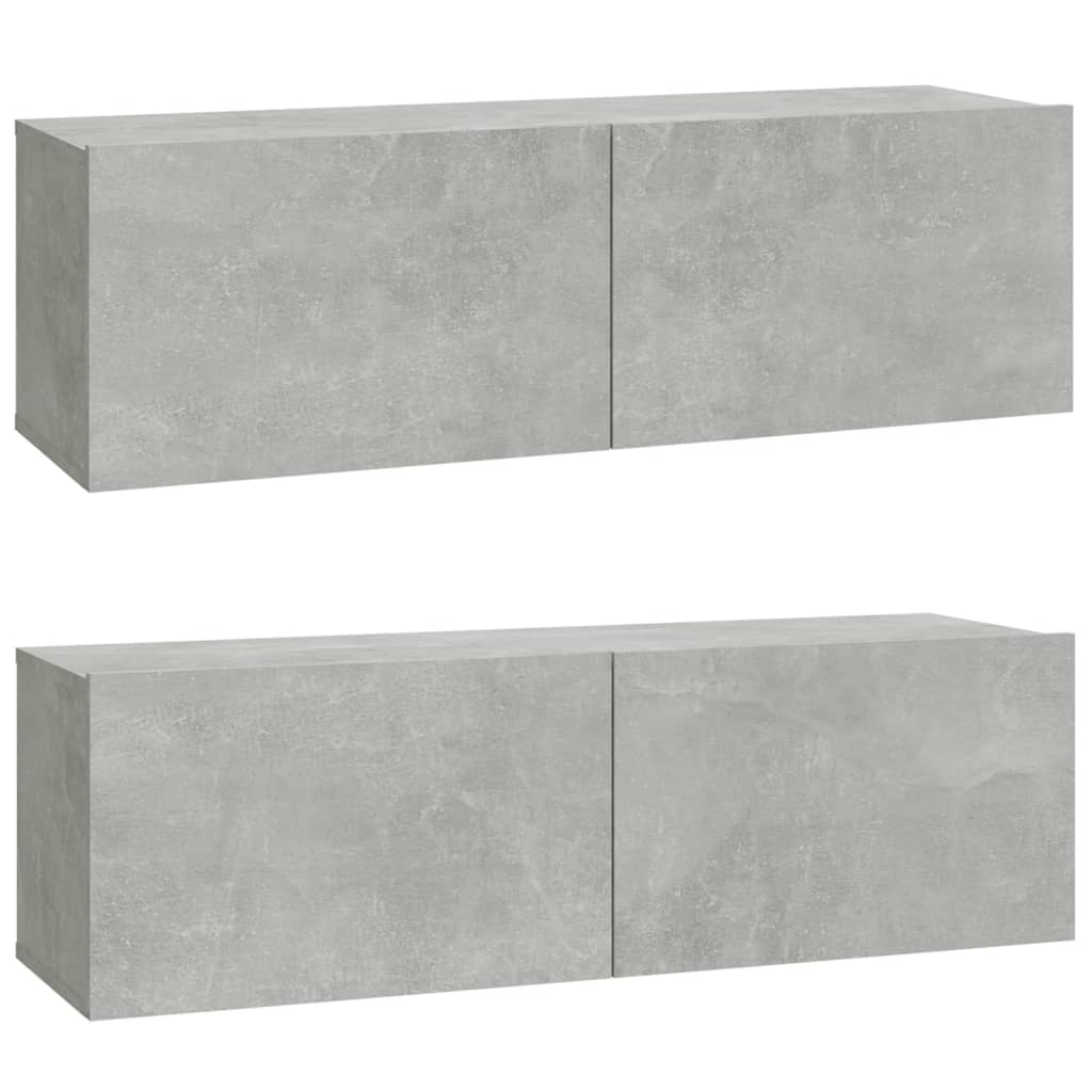 vidaXL 3-tlg. TV-Schrank-Set Betongrau Holzwerkstoff