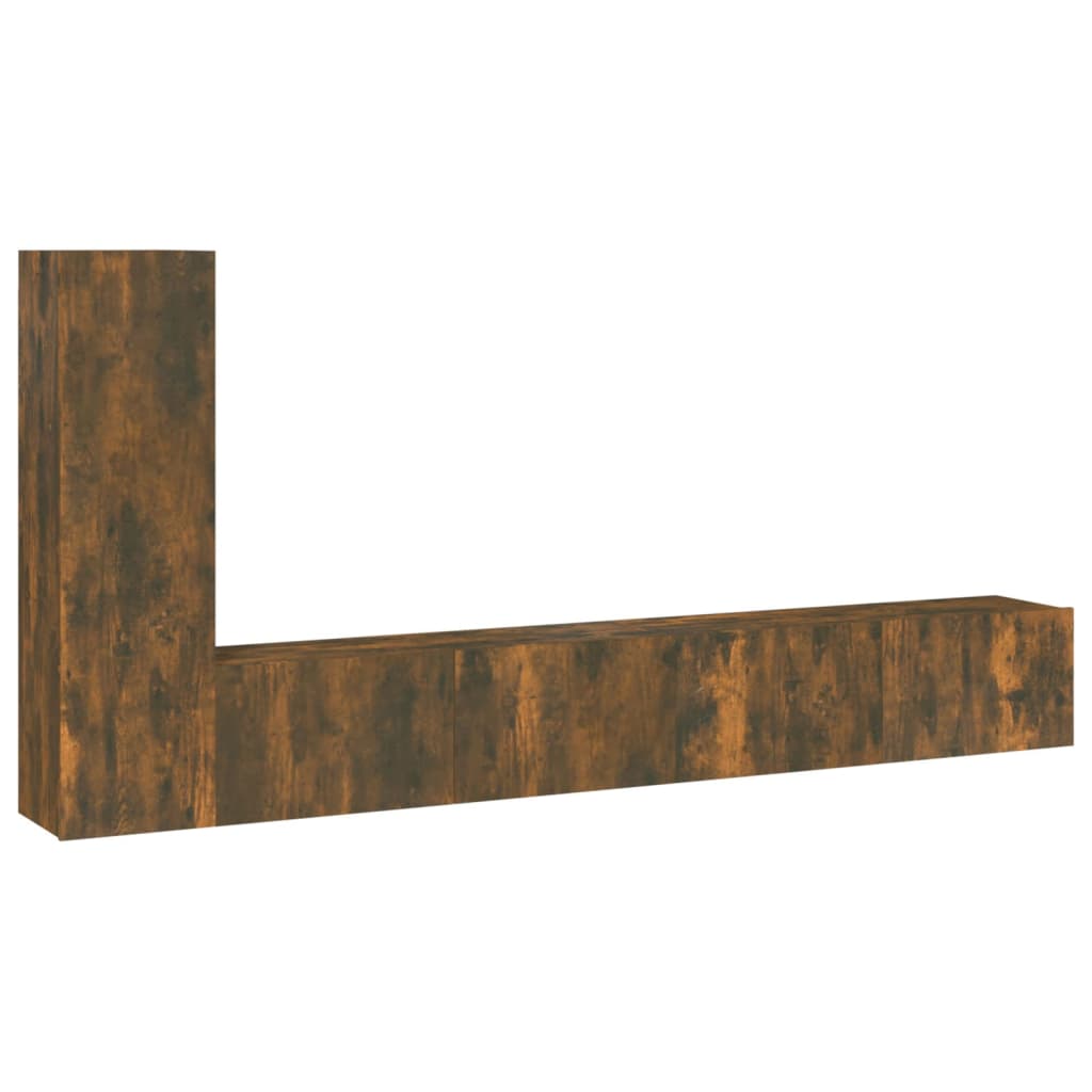 vidaXL 3-tlg. TV-Schrank-Set Räuchereiche Holzwerkstoff