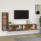 vidaXL 3-tlg. TV-Schrank-Set Räuchereiche Holzwerkstoff