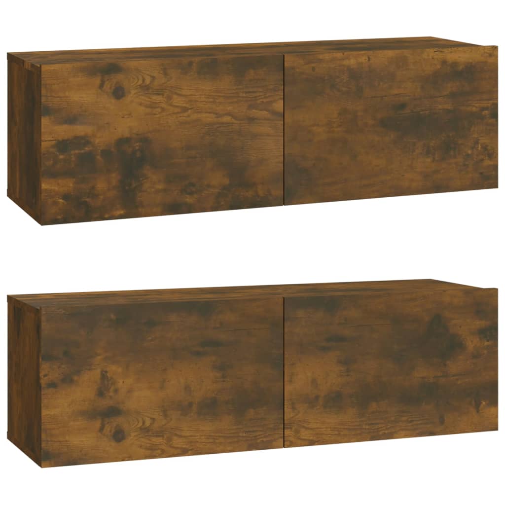 vidaXL 3-tlg. TV-Schrank-Set Räuchereiche Holzwerkstoff
