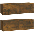 vidaXL 3-tlg. TV-Schrank-Set Räuchereiche Holzwerkstoff