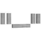 vidaXL 6-tlg. TV-Schrank-Set Grau Sonoma Holzwerkstoff