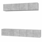 vidaXL 5-tlg. TV-Schrank-Set Betongrau Holzwerkstoff