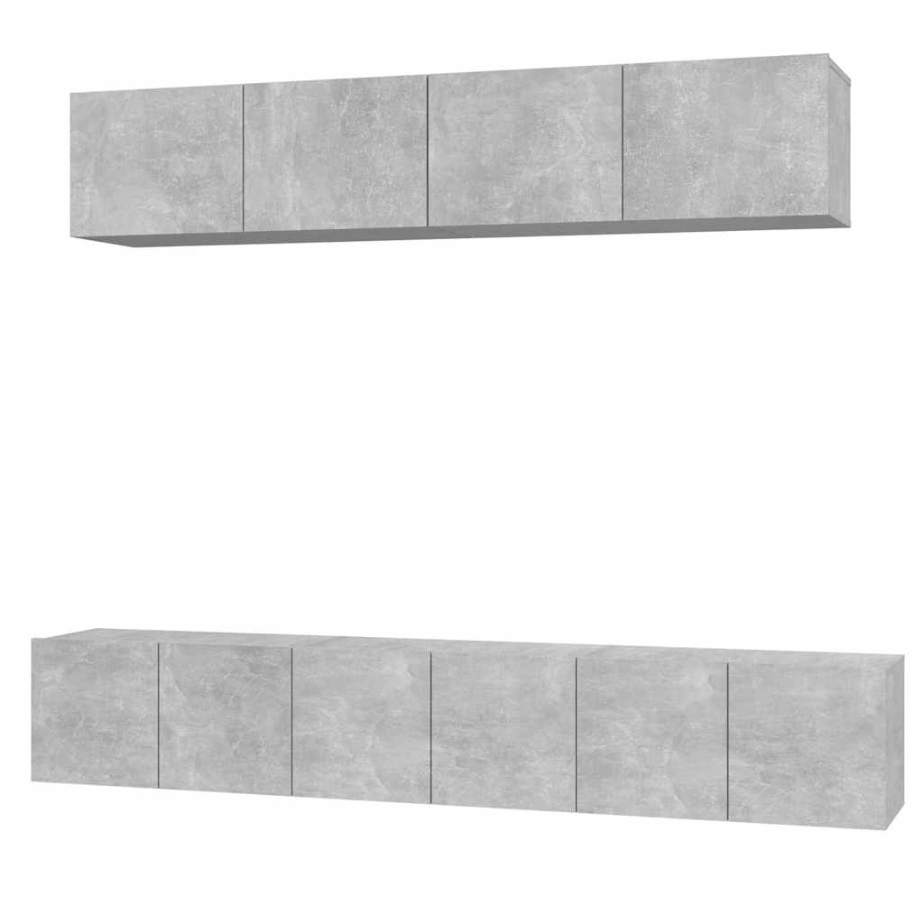 vidaXL 5-tlg. TV-Schrank-Set Betongrau Holzwerkstoff