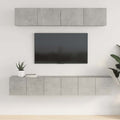 vidaXL 5-tlg. TV-Schrank-Set Betongrau Holzwerkstoff