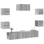vidaXL 7-tlg. TV-Schrank-Set Grau Sonoma Holzwerkstoff