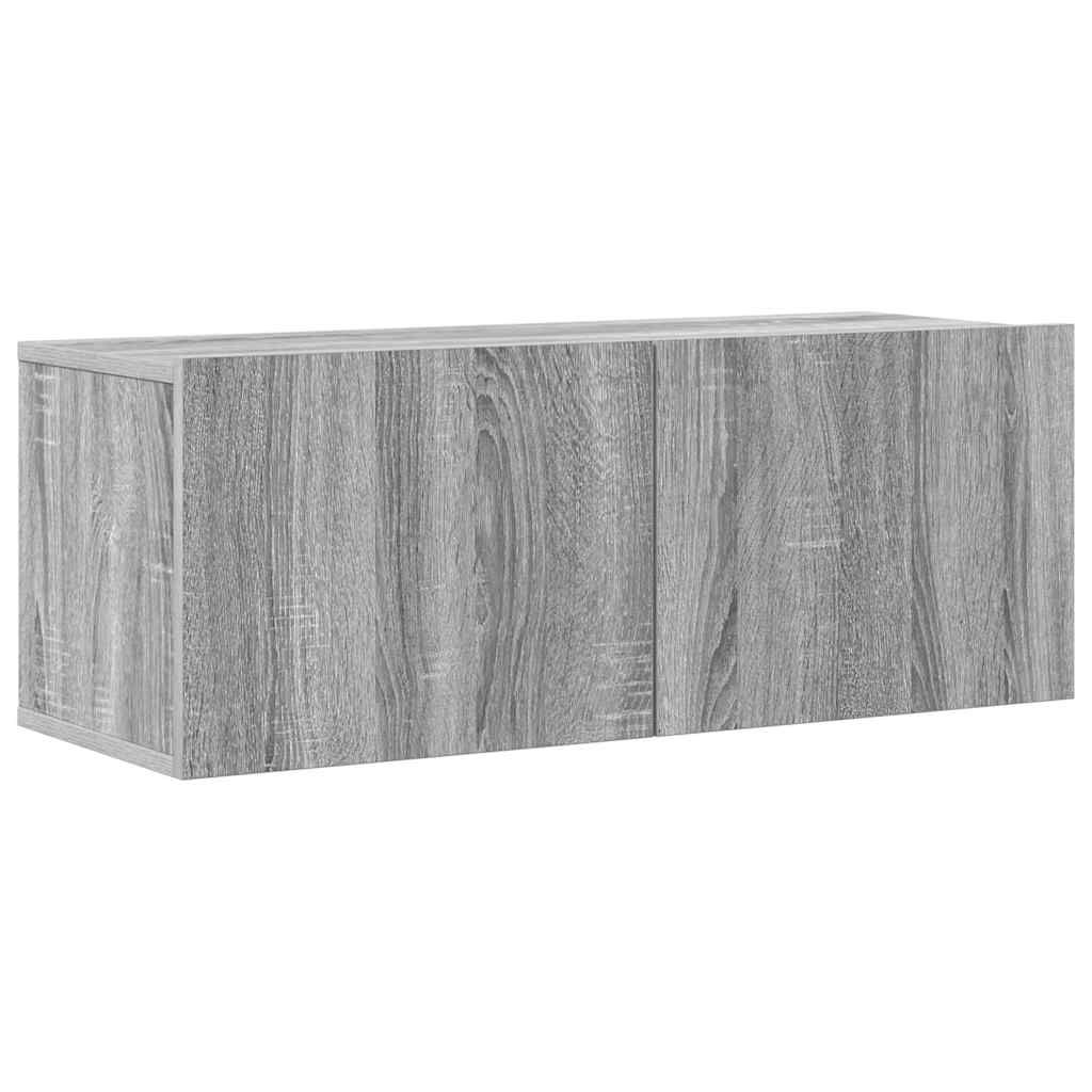 vidaXL 7-tlg. TV-Schrank-Set Grau Sonoma Holzwerkstoff