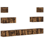vidaXL 7-tlg. TV-Schrank-Set Räuchereiche Holzwerkstoff