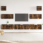vidaXL 7-tlg. TV-Schrank-Set Räuchereiche Holzwerkstoff